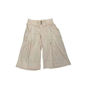 XCVI Wearables Womens pink Wide Leg Cropped Pants Drawstring Boho Size S